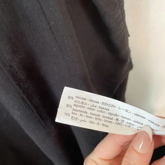 Zara Linen Blend Corset Midi Dress Black Bloggers Fav Sz Small NWT - Picture 11 of 12